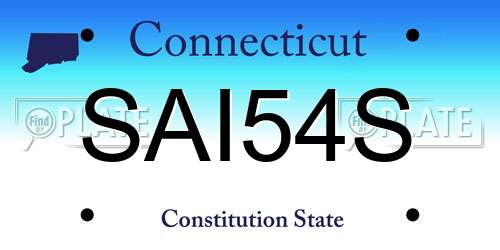 SAI54S Connecticut License Plate