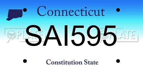 SAI595 Connecticut License Plate