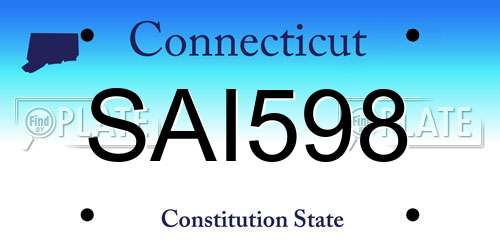 SAI598 Connecticut License Plate