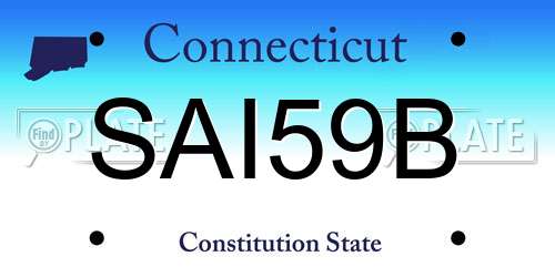 SAI59B Connecticut License Plate