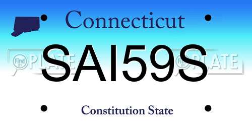 SAI59S Connecticut License Plate