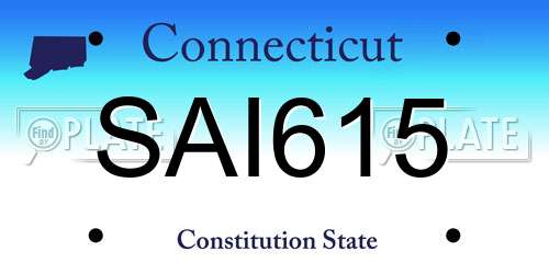 SAI615 Connecticut License Plate