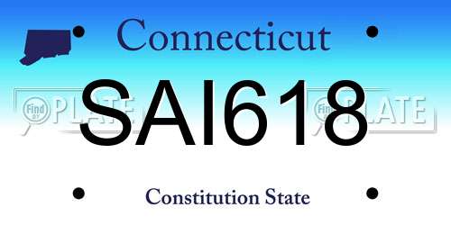 SAI618 Connecticut License Plate
