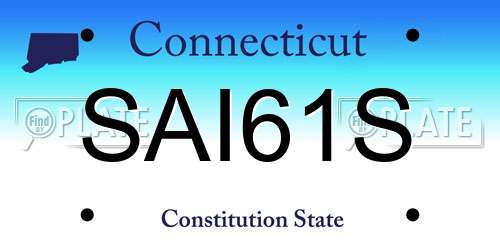 SAI61S Connecticut License Plate