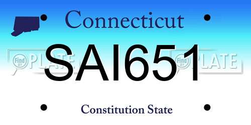 SAI651 Connecticut License Plate