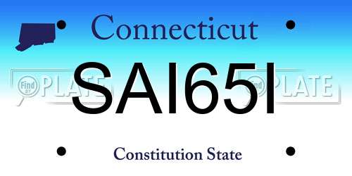 SAI65I Connecticut License Plate