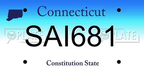 SAI681 Connecticut License Plate