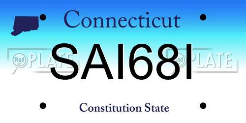 SAI68I Connecticut License Plate