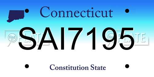 SAI7195 Connecticut License Plate