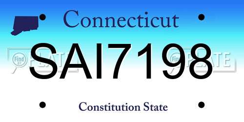 SAI7198 Connecticut License Plate