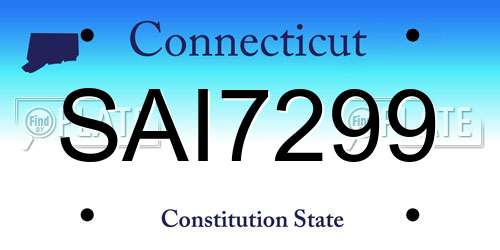 SAI7299 Connecticut License Plate