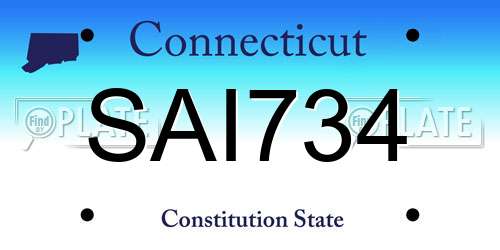 SAI734 Connecticut License Plate