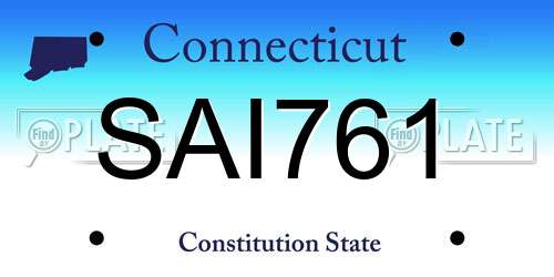 SAI761 Connecticut License Plate