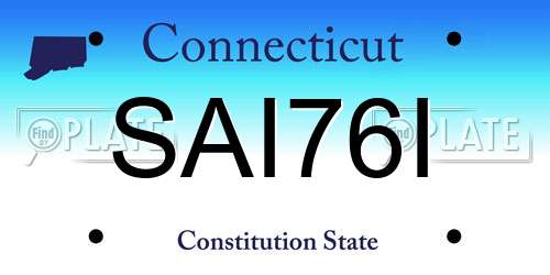 SAI76I Connecticut License Plate
