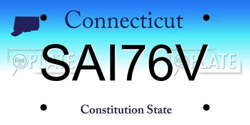 SAI76V Connecticut License Plate