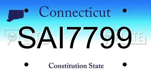 SAI7799 Connecticut License Plate