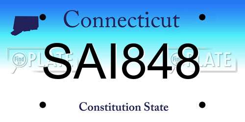 SAI848 Connecticut License Plate