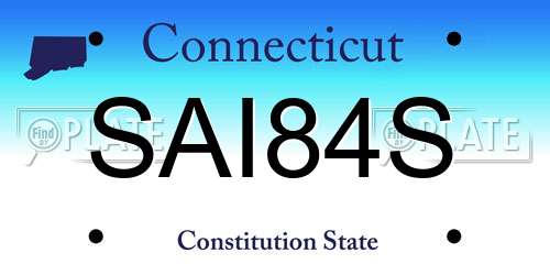 SAI84S Connecticut License Plate