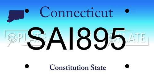 SAI895 Connecticut License Plate