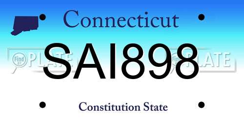 SAI898 Connecticut License Plate
