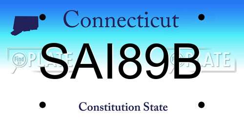 SAI89B Connecticut License Plate