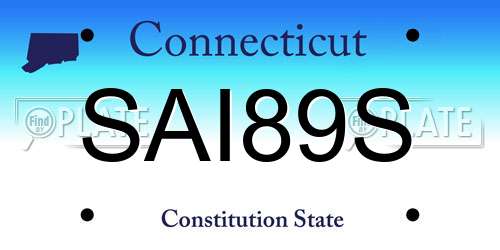 SAI89S Connecticut License Plate