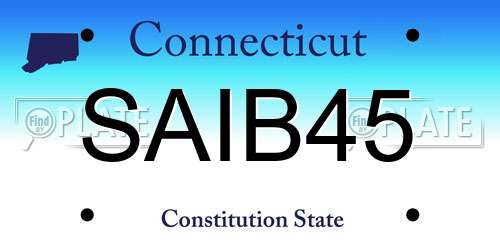 SAIB45 Connecticut License Plate