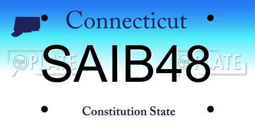 SAIB48 Connecticut License Plate