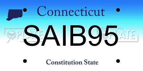 SAIB95 Connecticut License Plate