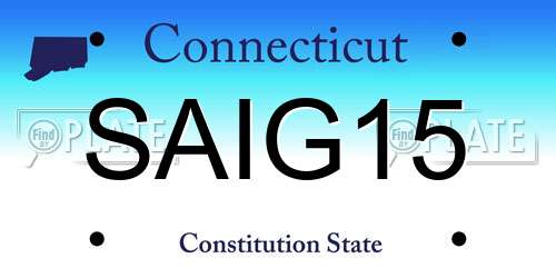 SAIG15 Connecticut License Plate