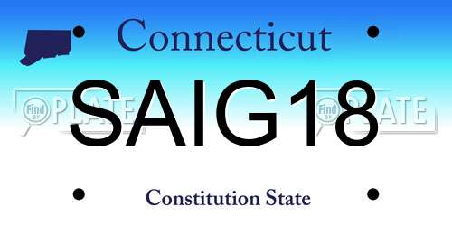 SAIG18 Connecticut License Plate