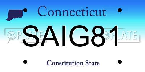 SAIG81 Connecticut License Plate