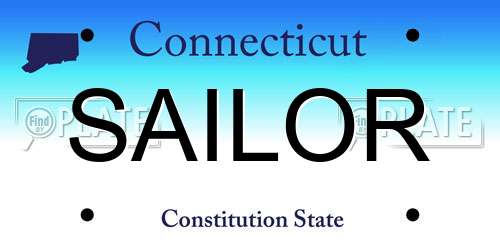 SAILOR Connecticut License Plate