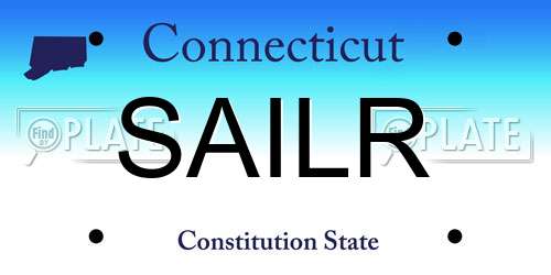 SAILR Connecticut License Plate