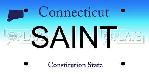 SAINT Connecticut License Plate