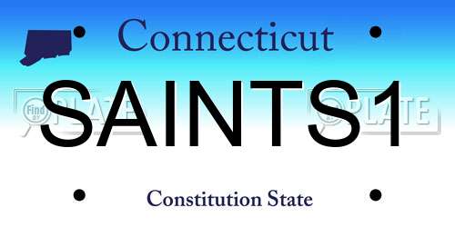SAINTS1 Connecticut License Plate