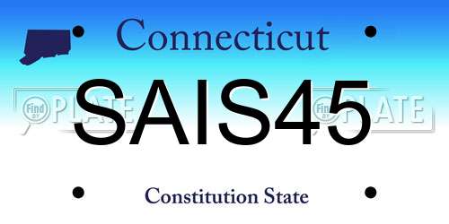 SAIS45 Connecticut License Plate