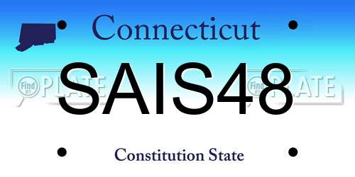 SAIS48 Connecticut License Plate