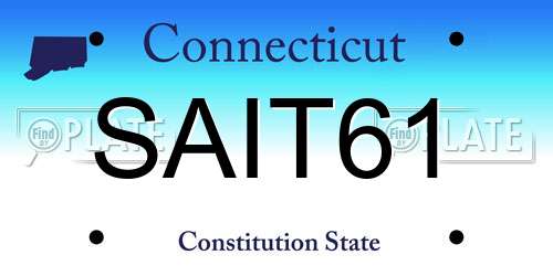 SAIT61 Connecticut License Plate