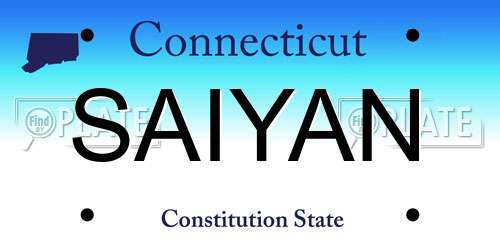 SAIYAN Connecticut License Plate