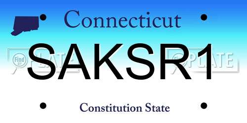 SAKSR1 Connecticut License Plate