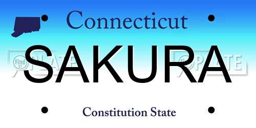 SAKURA Connecticut License Plate