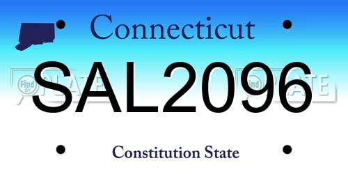 SAL2096 Connecticut License Plate