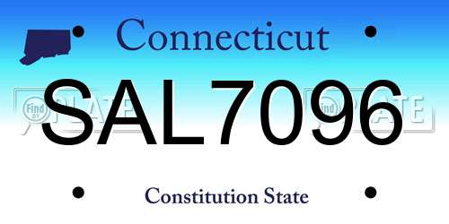 SAL7096 Connecticut License Plate