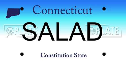 SALAD Connecticut License Plate