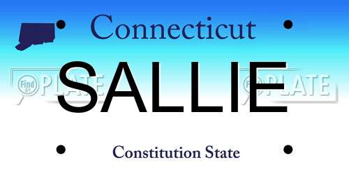 SALLIE Connecticut License Plate