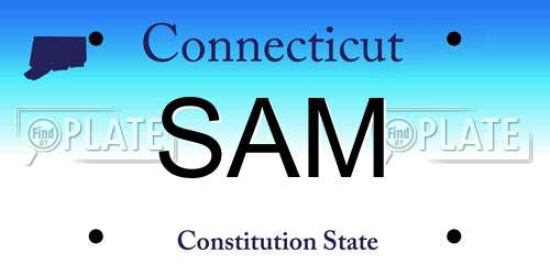 SAM Connecticut License Plate