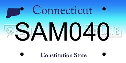 SAM040 Connecticut License Plate