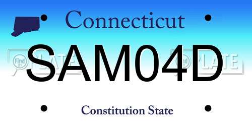 SAM04D Connecticut License Plate