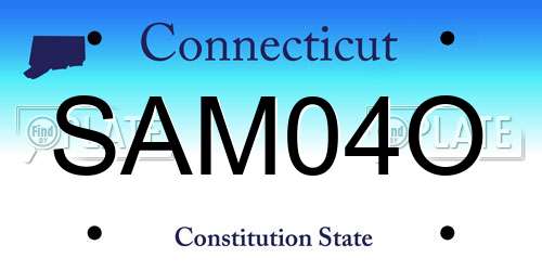SAM04O Connecticut License Plate